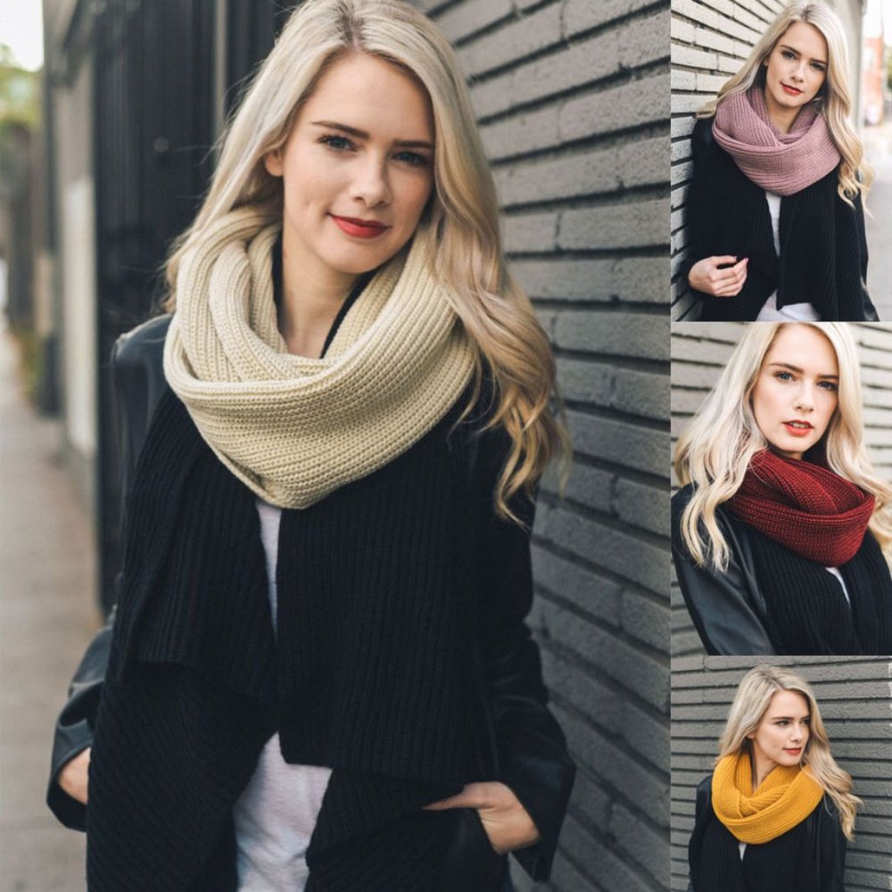 Ribbed Knit Infinity Scarf